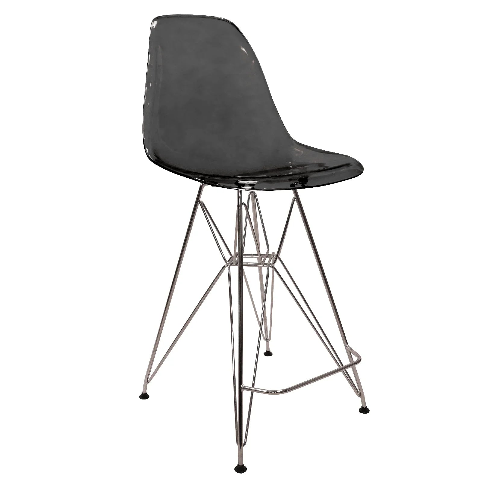 Cresco Modern Acrylic Barstool in Chrome Base for Kitchen and Dining Room - Elax Furniture
